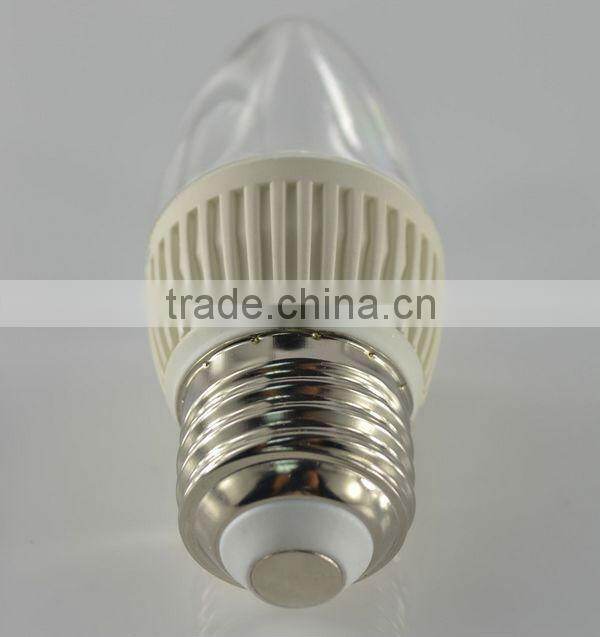 Warm white E27 E12 E14 clear LED Candle Bulb 3W