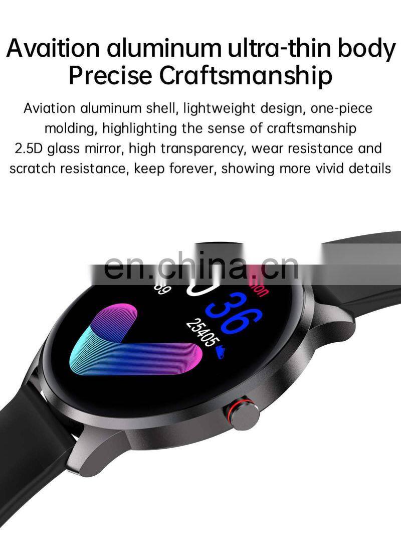 LW29 Women Men Smart Watch Message Reminder Sleep Monitoring Music Player Exercise Heart Rate Smart Watch Round Shape