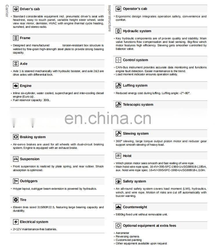 New 30T Truck Crane STC300T5 with Max Lifting height 51M