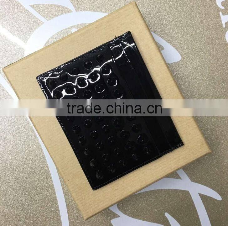 New design stud leather card holder with studded credit card holder
