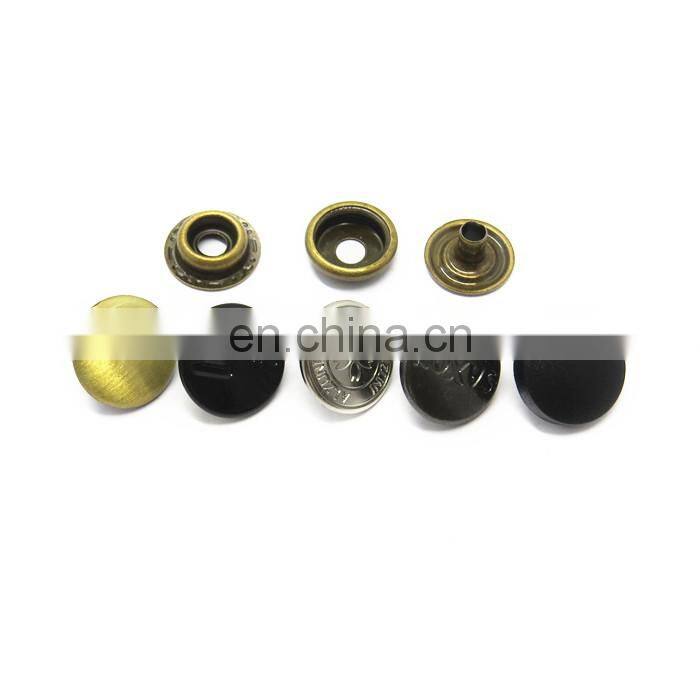 20mm Strong Matte Black Custom logo Metal Snap Buttons