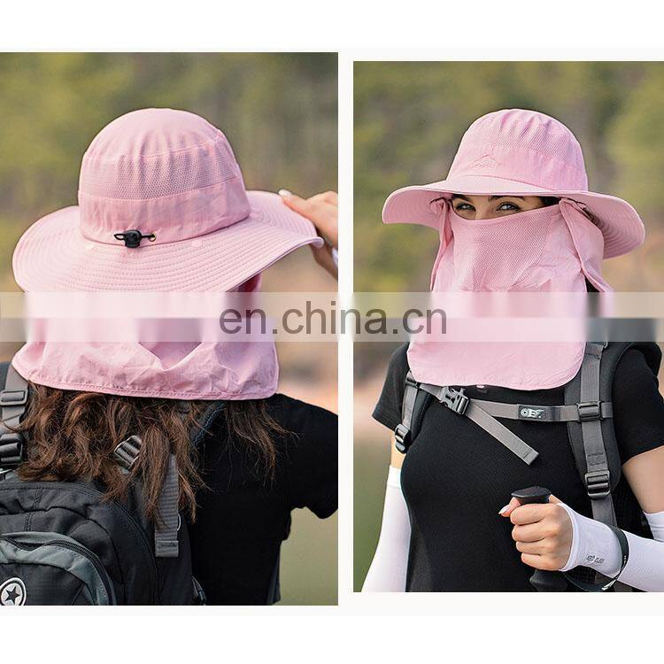 Amazon Topsale Waterproof Quick-dry Breathable Wide Brim Boonie Hat Bucket Sun Hat With Face And Neck Cover