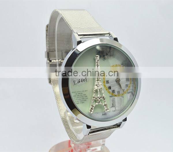 Eiffel Tower image ladies wrist watches quartz watches