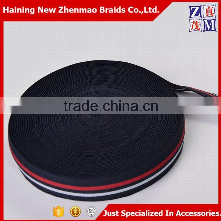 China Zhejiang wholesale 3cm tricolor polyester latex elastic band