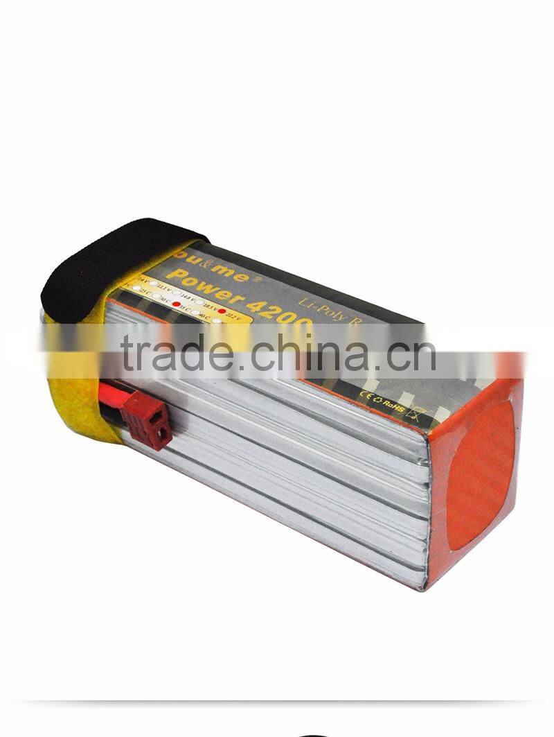 RC lipo battery pack 35C high C-rate lithium battery 4200mah 22.2V for Trex 600 RC helicopter