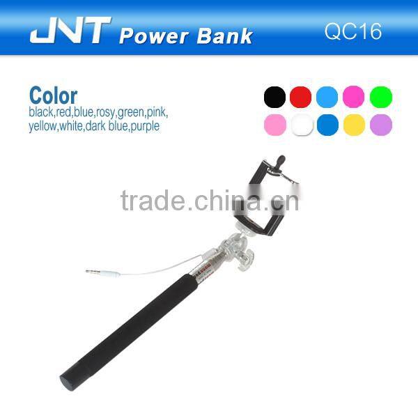 New Crystal head wired slefie stcik holder for mobile phones QC16