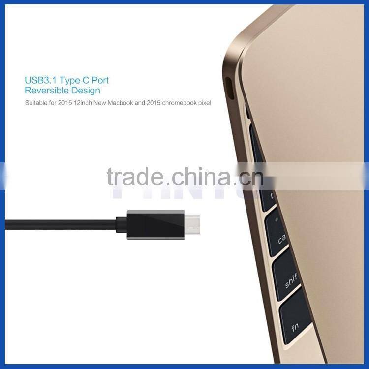 Multifunction 5-in-1 USB type C female to 2 ports USB 3.0 hub with TF/SD card reader + RJ45 10/100/1000Mbps Gigabit lan adapter