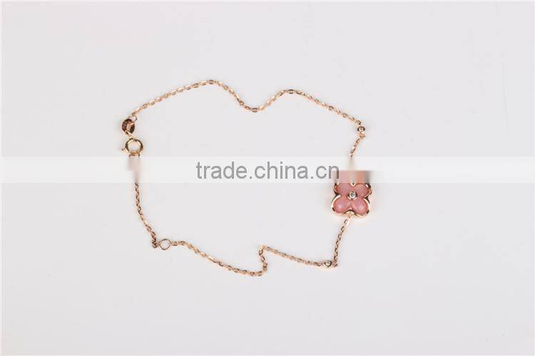 Lovely cute flower bracelet 925 cheap silver bracelet with pink onyx bracelet