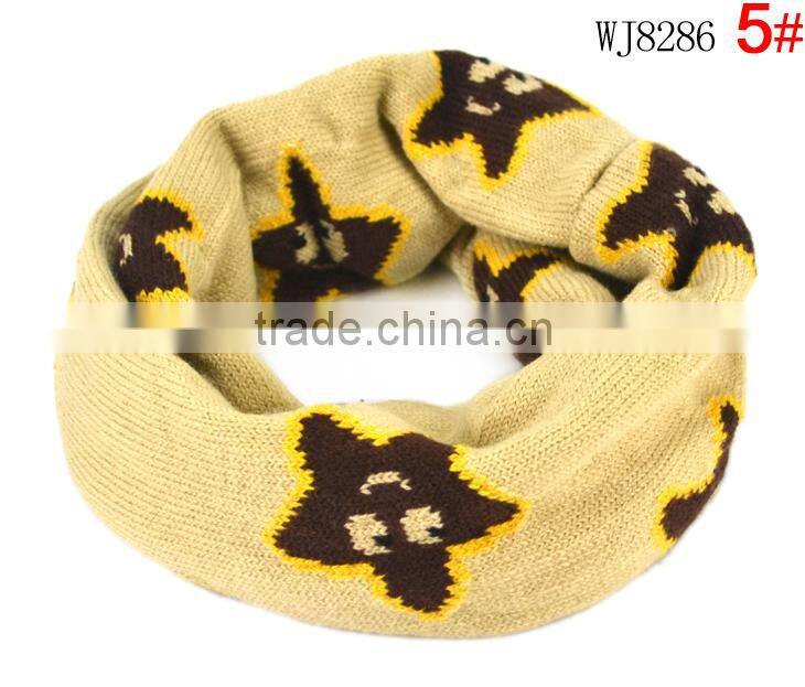 Autumn Winter Newest Smile Star Knitted Fashion Baby Kids Circle Loop Scarf