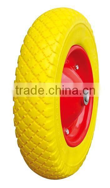 tractor pattern 16" PU foam rubber wheel 4.00-8