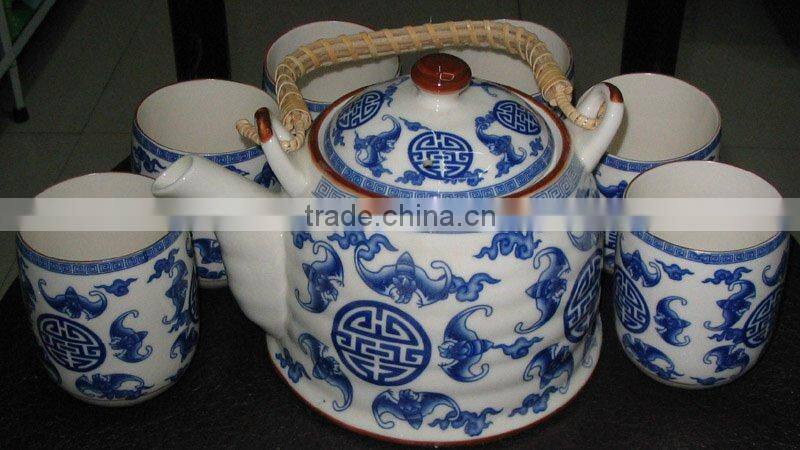 Hot sell ceramic tea pot set with various patterns