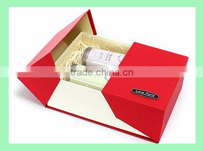 Eco-friendly material 1-color offset press cosmetic gift set packaging box