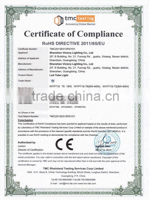 6ft 45W cooler door V shape led tube light Integrated led freezer light