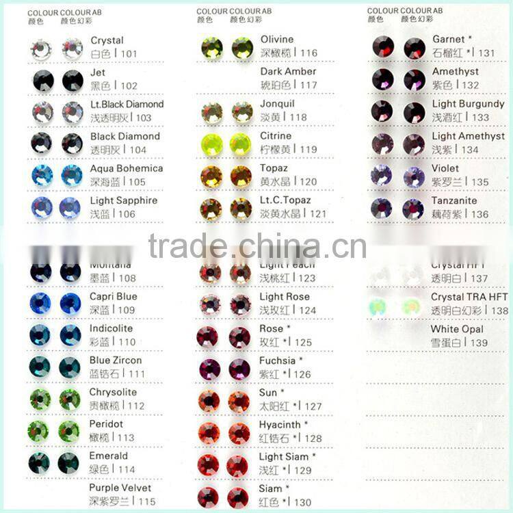 Assorted sizes hyacinth crystal non hot fix flat back rhinestone for nails