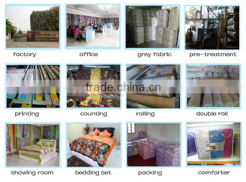 50% cotton 50% polyester 180TC pigment printing pink round design for bedding set