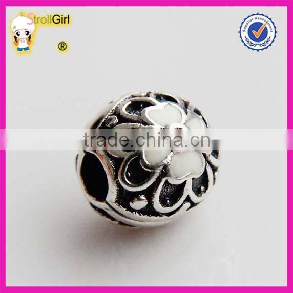 Hot Sale 925 sterling silver Clasp Charm Beads with Rhinesone