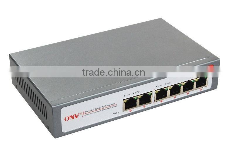 Manufacthrer 6 port gigabit poe network switch 802.3af(ONV-POE33064P-N)