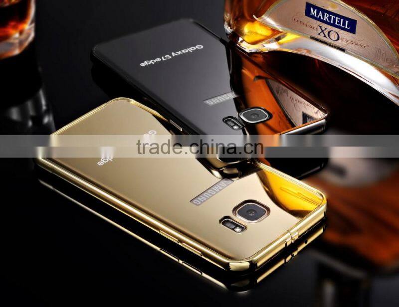 Original KXX with Mirror Case for Samsung S7 edge KXX Luxury Stainless steel frame Acrylic backplane Cover MT-5581