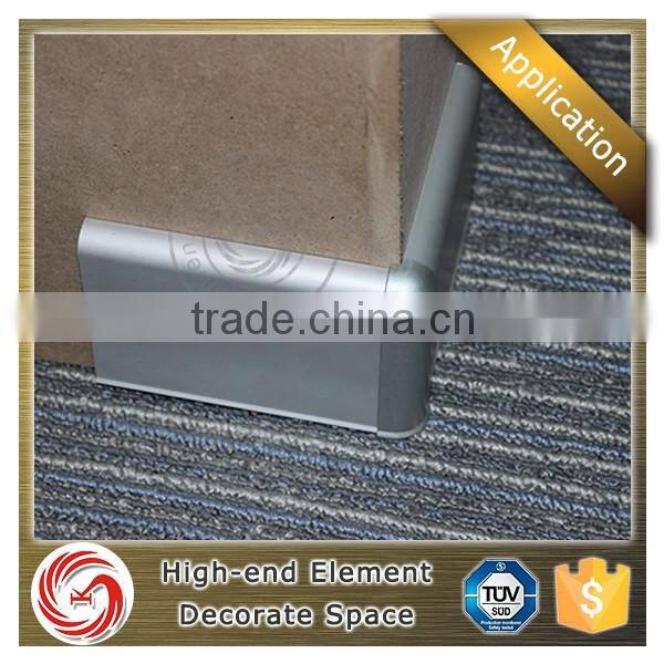 Hot selling anodized clip inner corner aluminium wall skirting board for bathroom