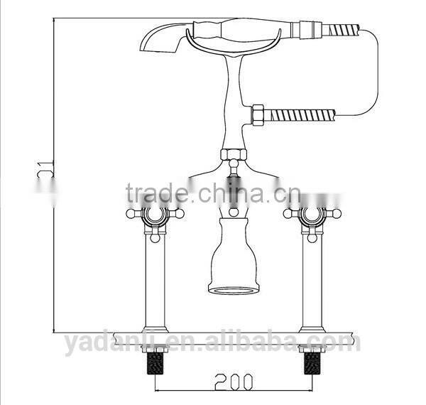 Chrome solid brass traditional wall mounted bathtub faucet