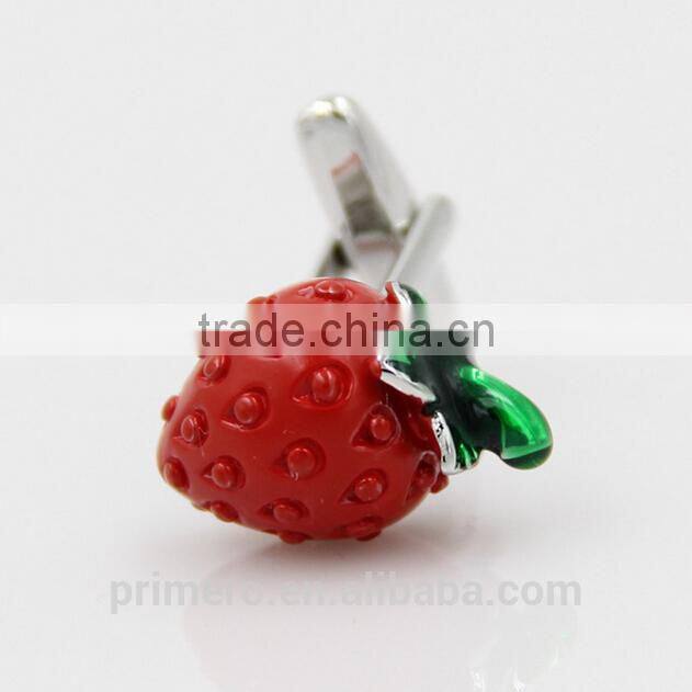 PRIMERO 2015 jewelry acrylic cufflink French shirt romantic strawberry cufflinks