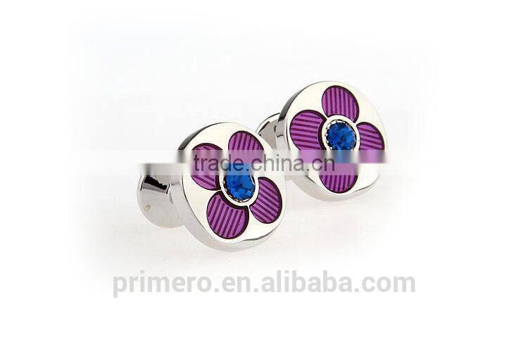 PRIMERO 2015 Fashion jewelry enamel Amethyst cufflinks 925 sterling silver cufflink Pattern Cufflinks French cufflinks
