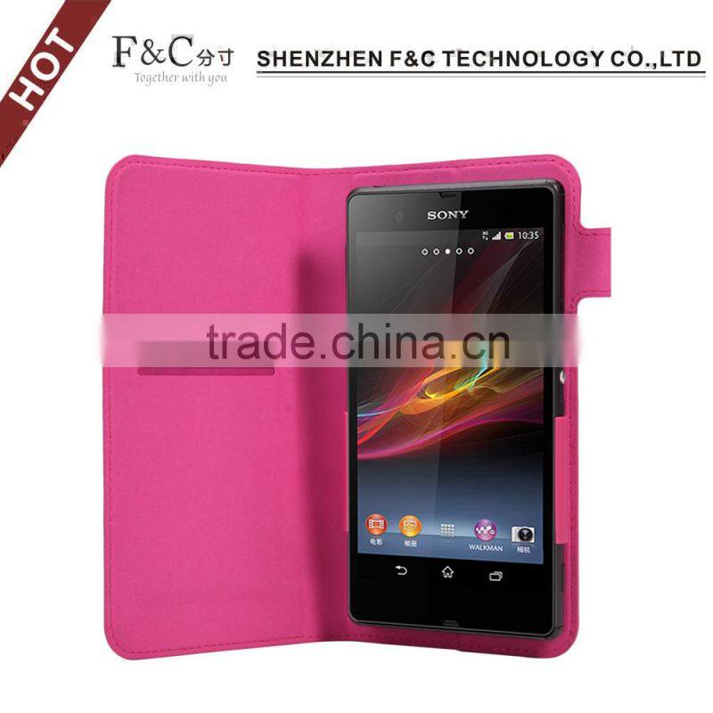 factory price universal Wallet PU leather stand mobile phone case with clip