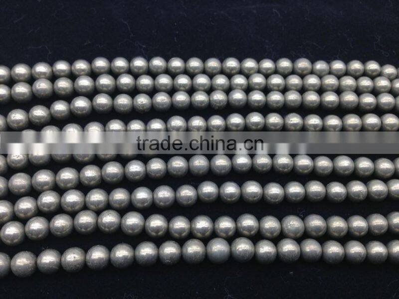 Wholesale pyrite, 4-8mm semi precious stone beads, pyrite stone loose round beads