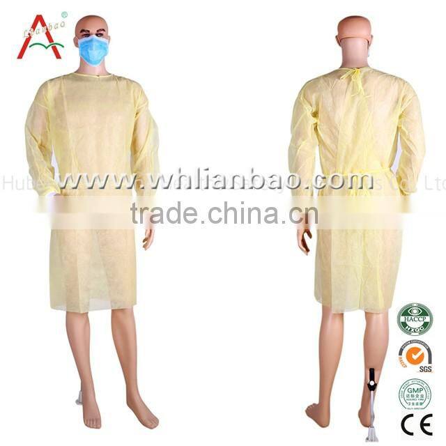 Spunbond Polypropylene PP / PP+PE / SMS / SMMS / CPE Disposable Medical Gowns
