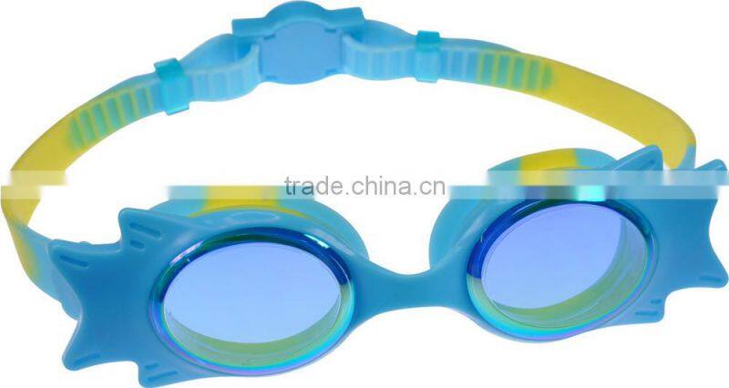 Funny kids cartoon swimming goggles,fish kids goggles,UV protection kids swimming goggles