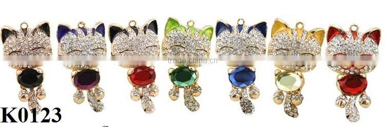 Crystal Handmade Bear Keychains Keyring Fashion bag charm Key Chains Holder Souvenir Key Chain women handbag Jewelry K0123