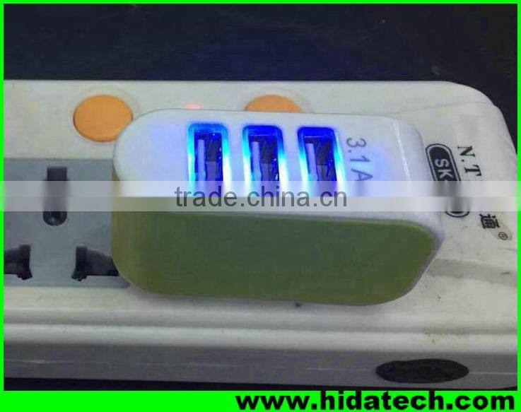 Wholesale usb multi wall charger 3 usb charger for mobile phone tablet pc