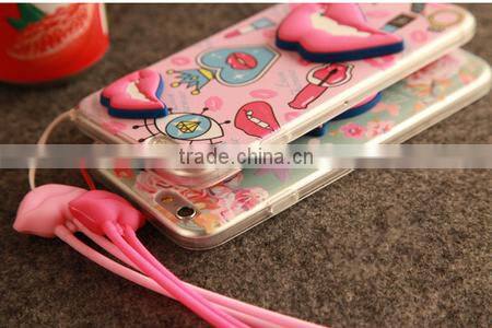 3D Soft Mouth Lip Fahion Printing Case for Iphone 6 Hot selling 2015