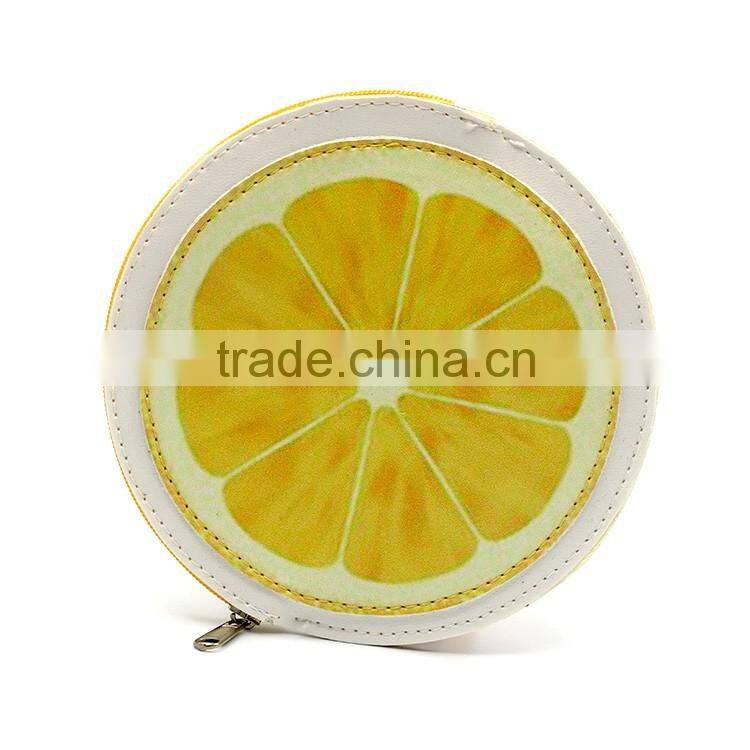 Top quality fruit PU cion purse bag coin pouch with zipper