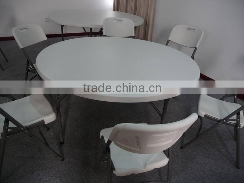 Hot saling round shape blow moulded foldable table