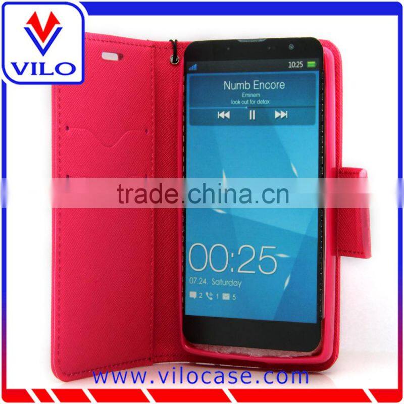 Flip leather wallet case for LG Tribute 2 / LS665