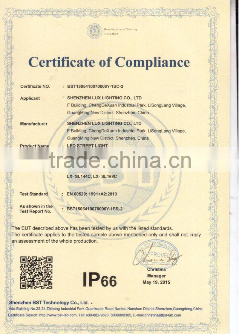 5 Years Warranty CE Rohs Lens Kit for Different Beam Angle 100-140lm/W Meanwell Driver Nichia LED 280W LED External Lighting