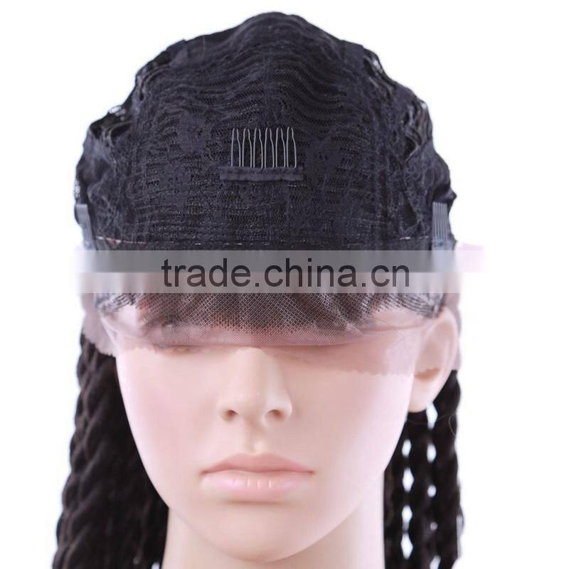 30" Japanese Fiber Micro Pre Braided 3x Box Braids Large African American Synthetic Lace Front Braided Wigs