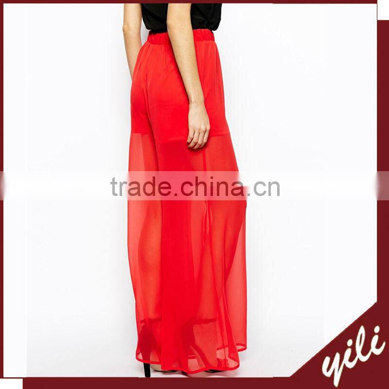 China Unique Design Summer Chiffon Palazzo Pants
