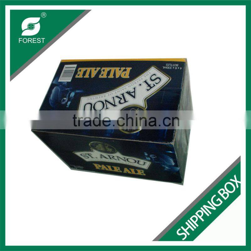 COLOR PRINTED WINE BOTTLE CARDBOARD WHOLESALE SHIPPING BOXES 24 BOTTLES BEER SHIPPING BOX WITH DIVIDERS