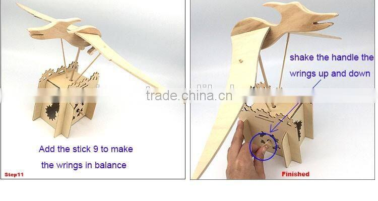 DIY draw your own Pterosaur wooden toy for educational