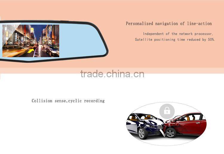 Dual camera car blackbox dvr with gps logger and g-sensor 1080p hd car dvr camera player gps software(X6)