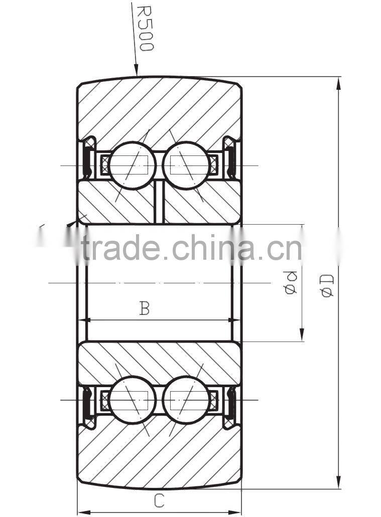 LR5006NPP Bore 30mm OD62mm H19mm Sealed Precision Track Rollers Constructed with Double Row Angular Contact Ball Bearings