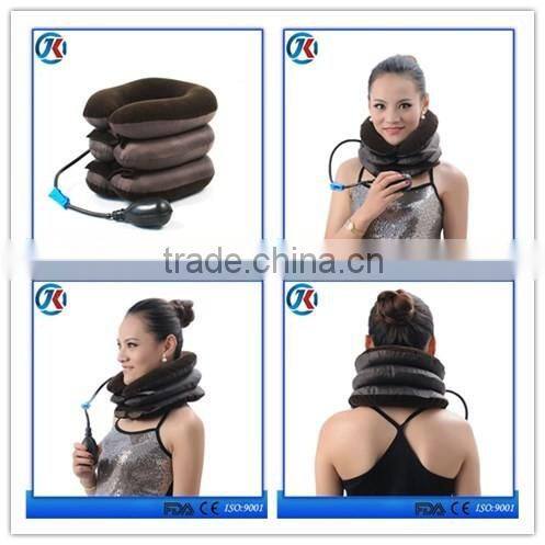 china supplier comfortable amd adjustable three layer air inflatable cervical neck traction