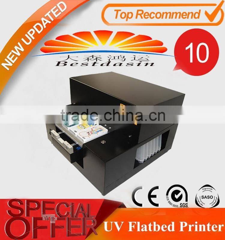2015 newest A4 UV printer, cell phone case/plastic card/transparent business card printing machine, used uv flatbed printer