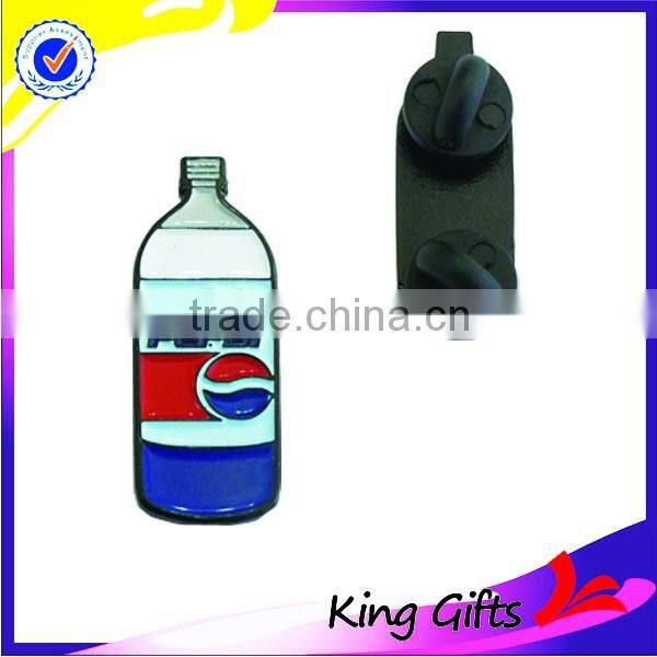 2016 new type drink bottle shape soft enamel pin