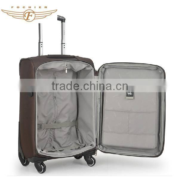 polyester four wheels trolley luggage