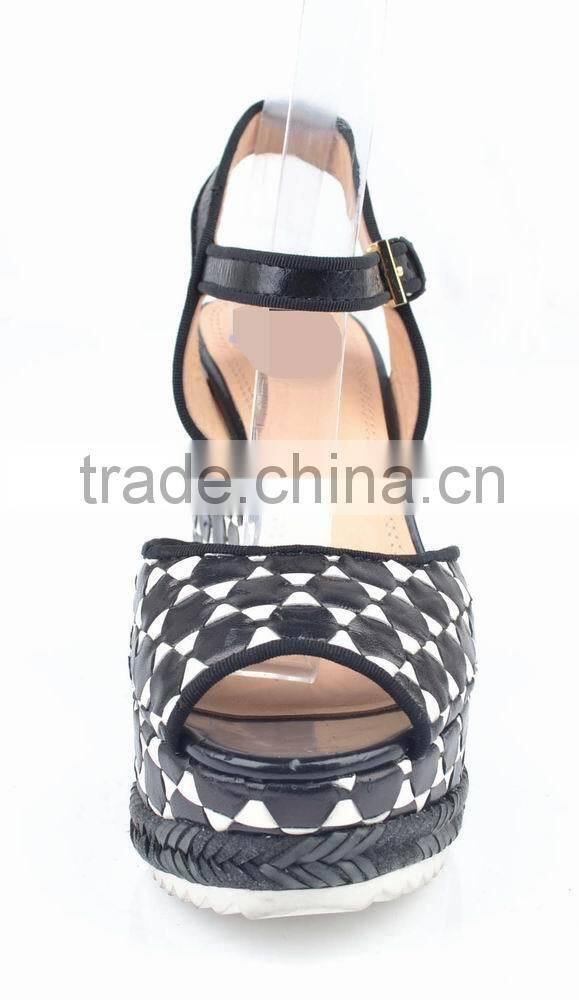 latest design fashion high heels wedge casual woman sandals for shoes 2014
