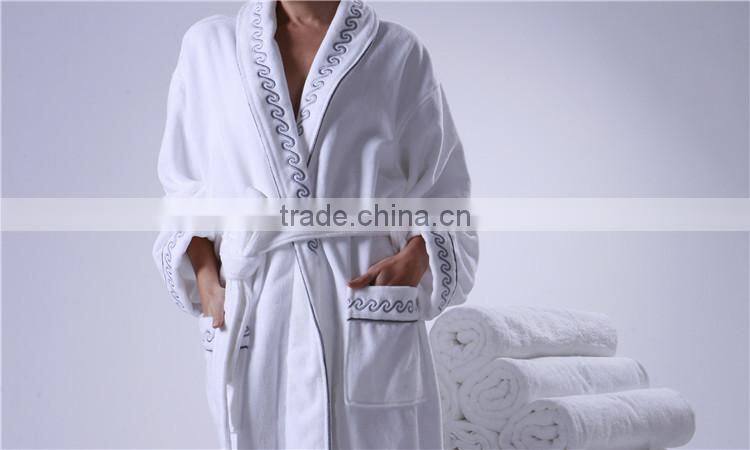 LinenPro Eliya Custom Made Kimono Waffle Weave Bath Robe Thin Cotton White Wholesale Bathrobe for High End Hotel