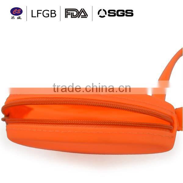 Eco-friendly rose embossed silicone coin wallet / coin purse key word with zipper